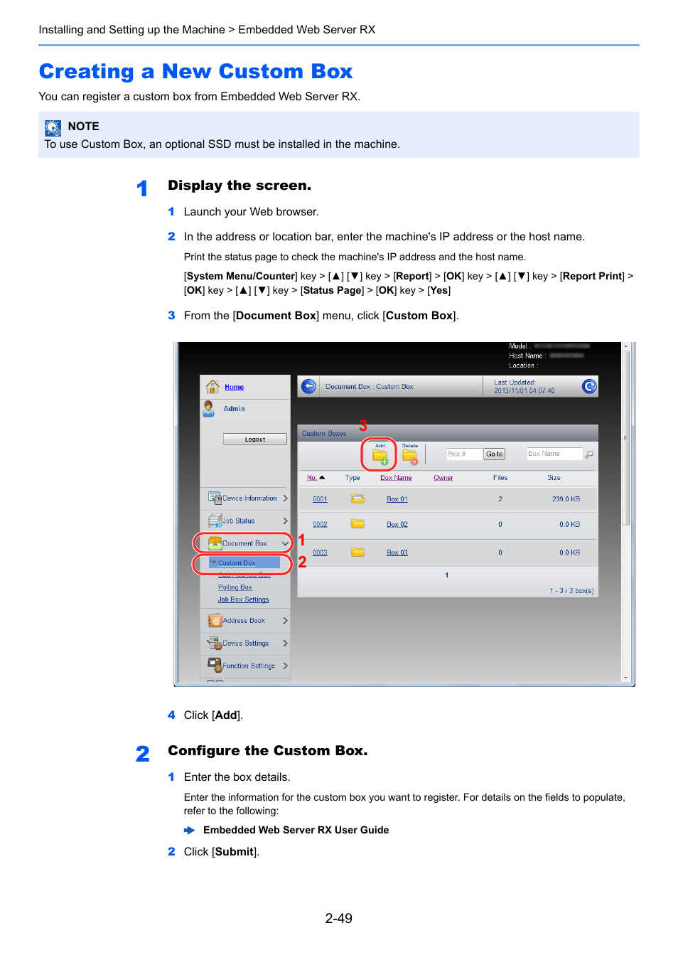 Creating a new custom box, Creating a new custom box -49 | TA Triumph-Adler P-C3060 MFP User Manual | Page 94 / 409