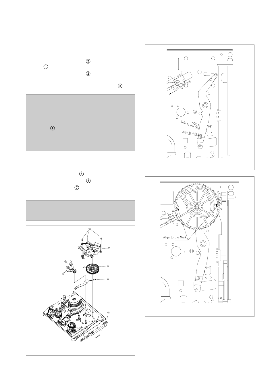 Deassembly and replacement (continued) | Daewoo VCR MECHANISM UNIT User Manual | Page 14 / 34