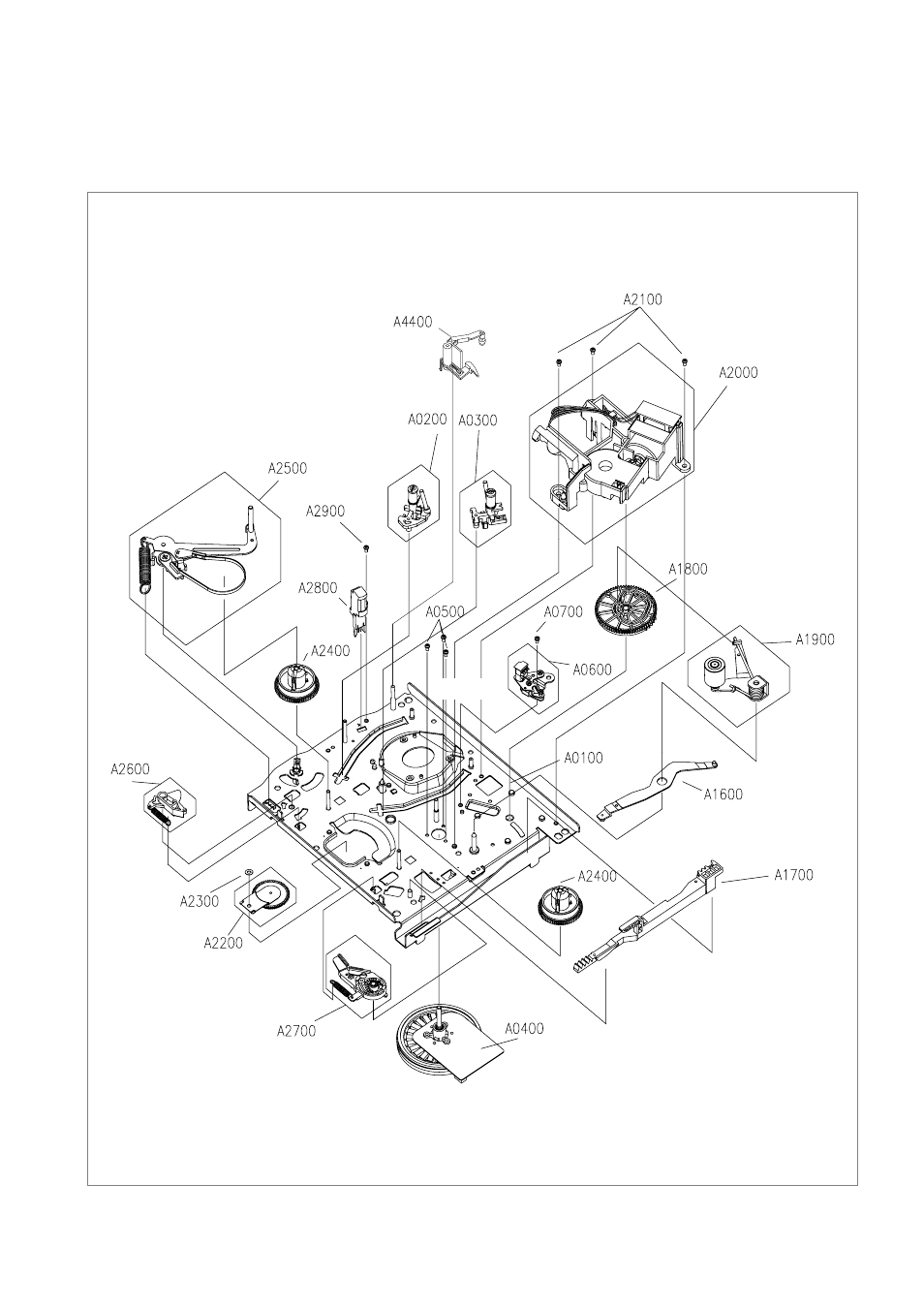 Exploded view and parts list | Daewoo VCR MECHANISM UNIT User Manual | Page 26 / 34