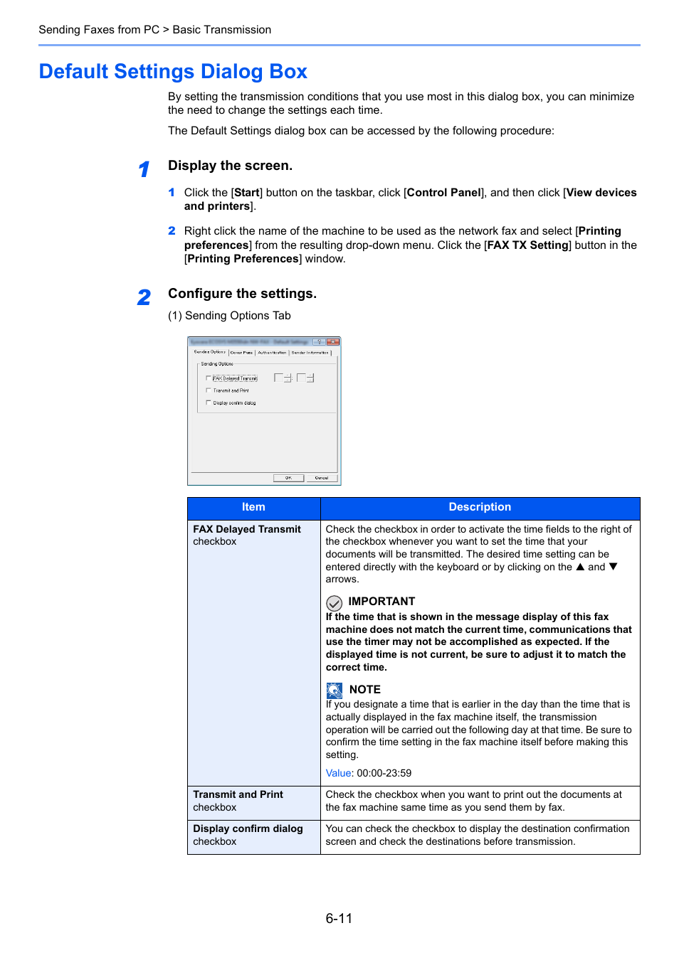 Default settings dialog box, Default settings dialog box -11 | TA Triumph-Adler P-C3065 MFP User Manual | Page 109 / 184