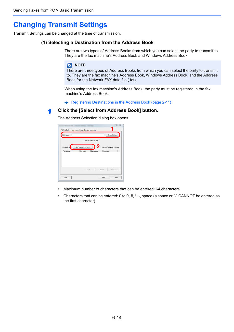 Changing transmit settings, Changing transmit settings -14 | TA Triumph-Adler P-C3065 MFP User Manual | Page 112 / 184