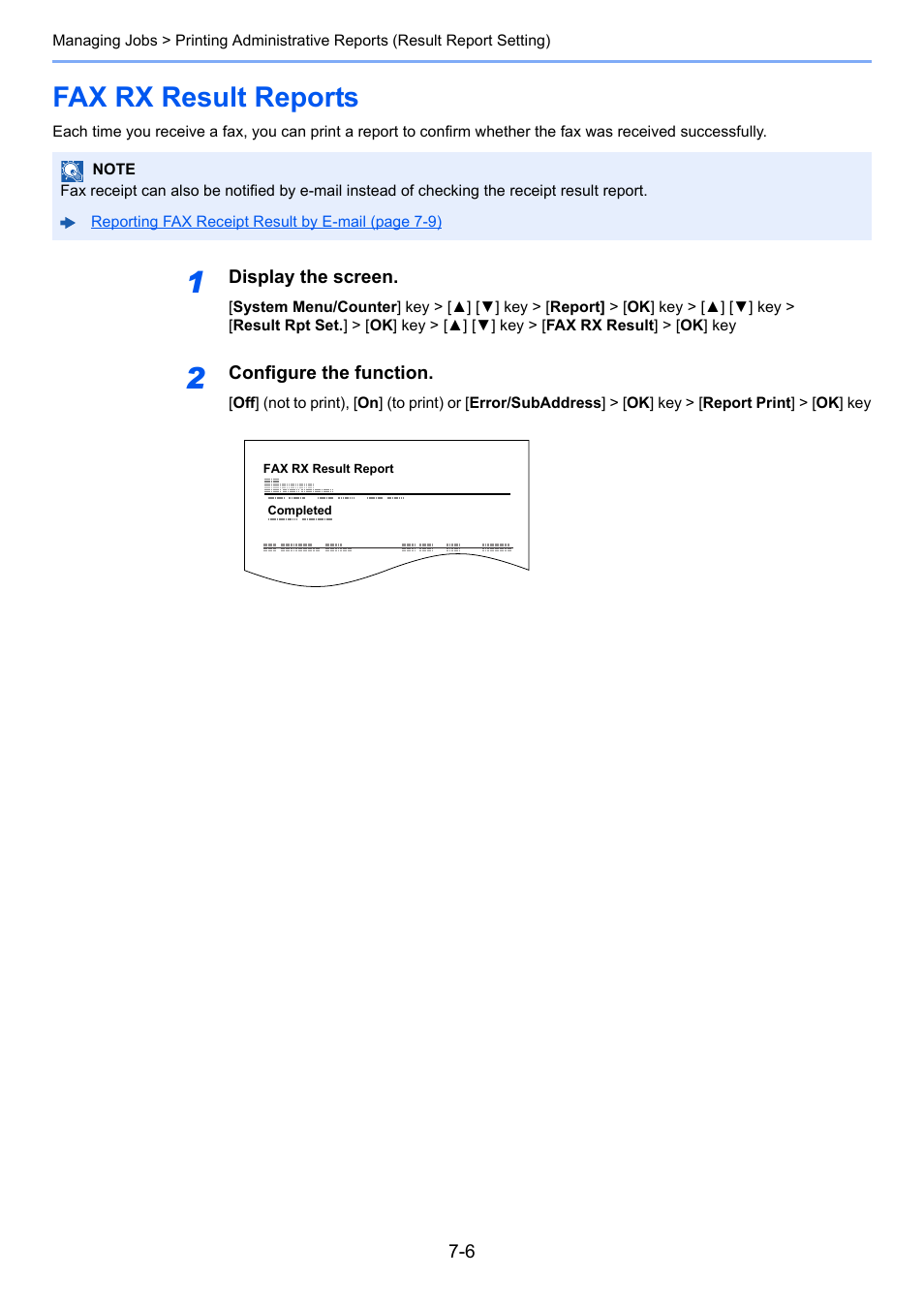 Fax rx result reports, Fax rx result reports -6 | TA Triumph-Adler P-C3065 MFP User Manual | Page 132 / 184