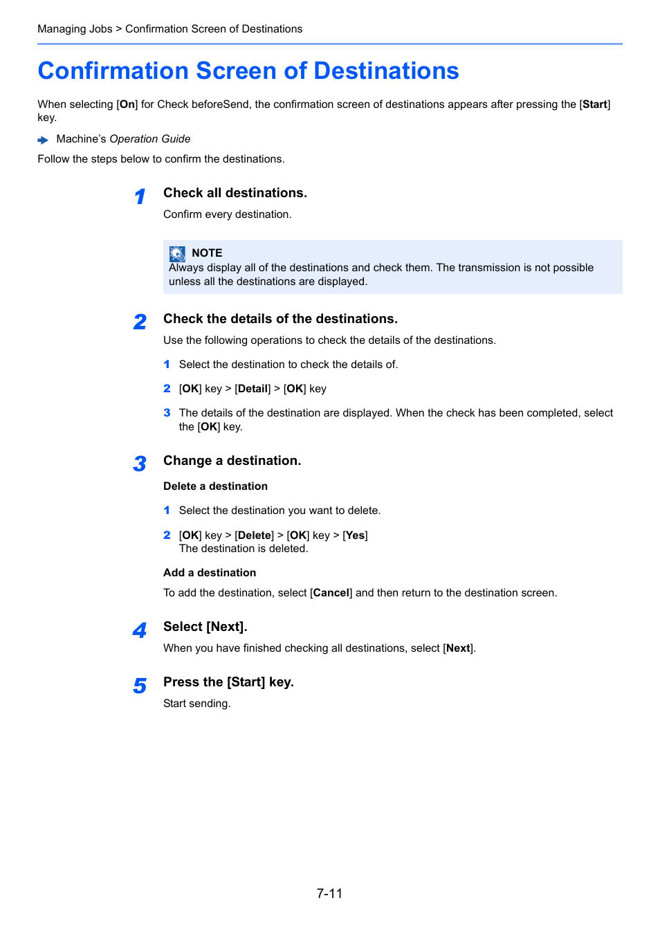 Confirmation screen of destinations, Confirmation screen of destinations -11 | TA Triumph-Adler P-C3065 MFP User Manual | Page 137 / 184