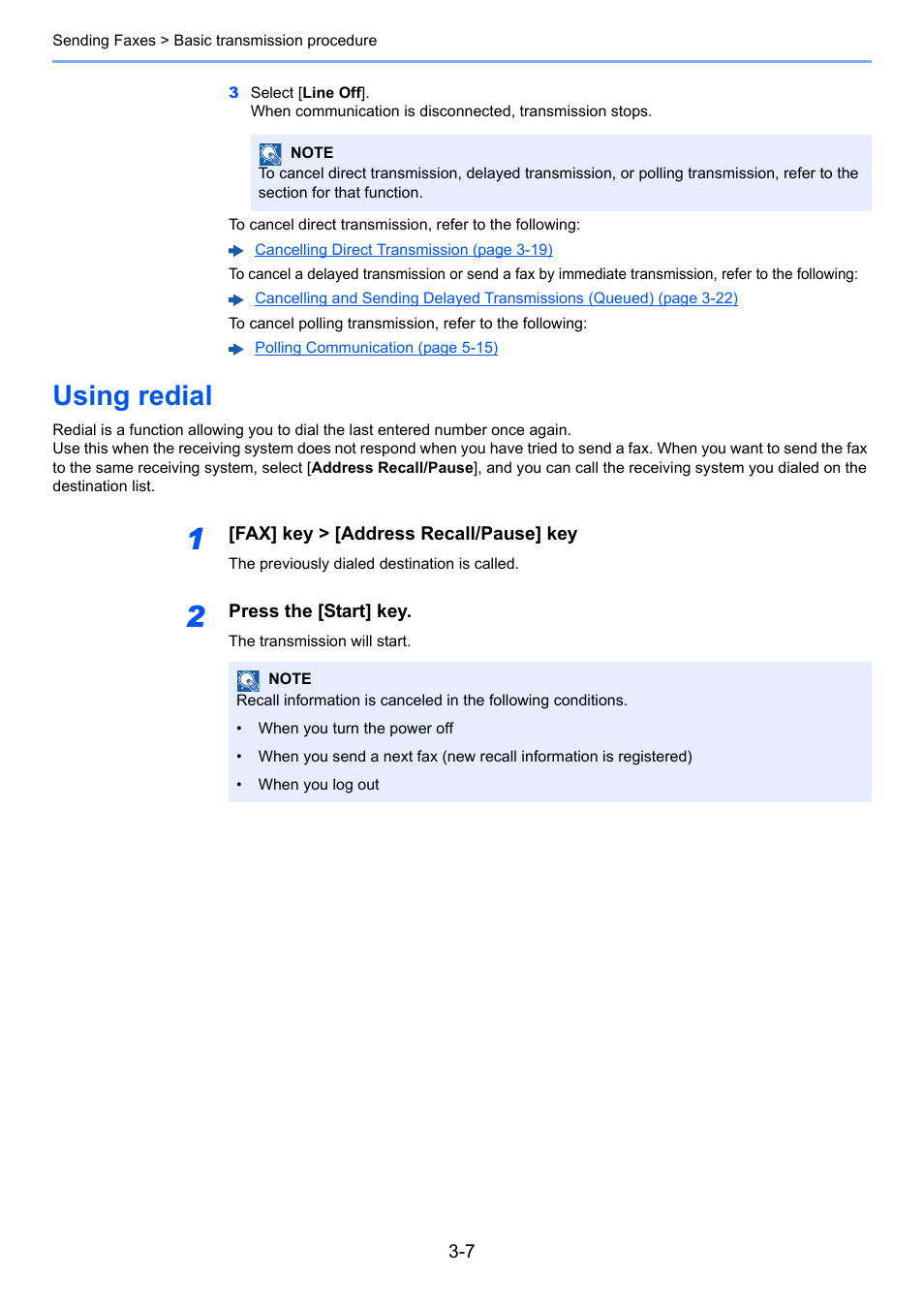 Using redial, Using redial -7 | TA Triumph-Adler P-C3065 MFP User Manual | Page 38 / 184