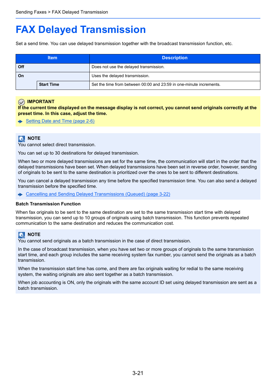 Fax delayed transmission, Fax delayed transmission -21 | TA Triumph-Adler P-C3065 MFP User Manual | Page 52 / 184