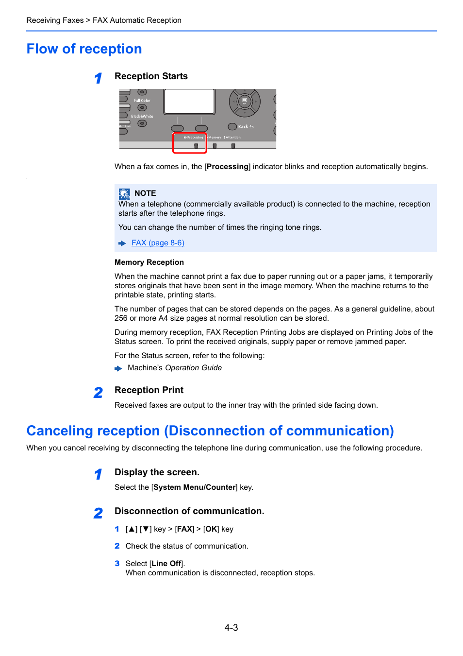 Flow of reception | TA Triumph-Adler P-C3065 MFP User Manual | Page 61 / 184