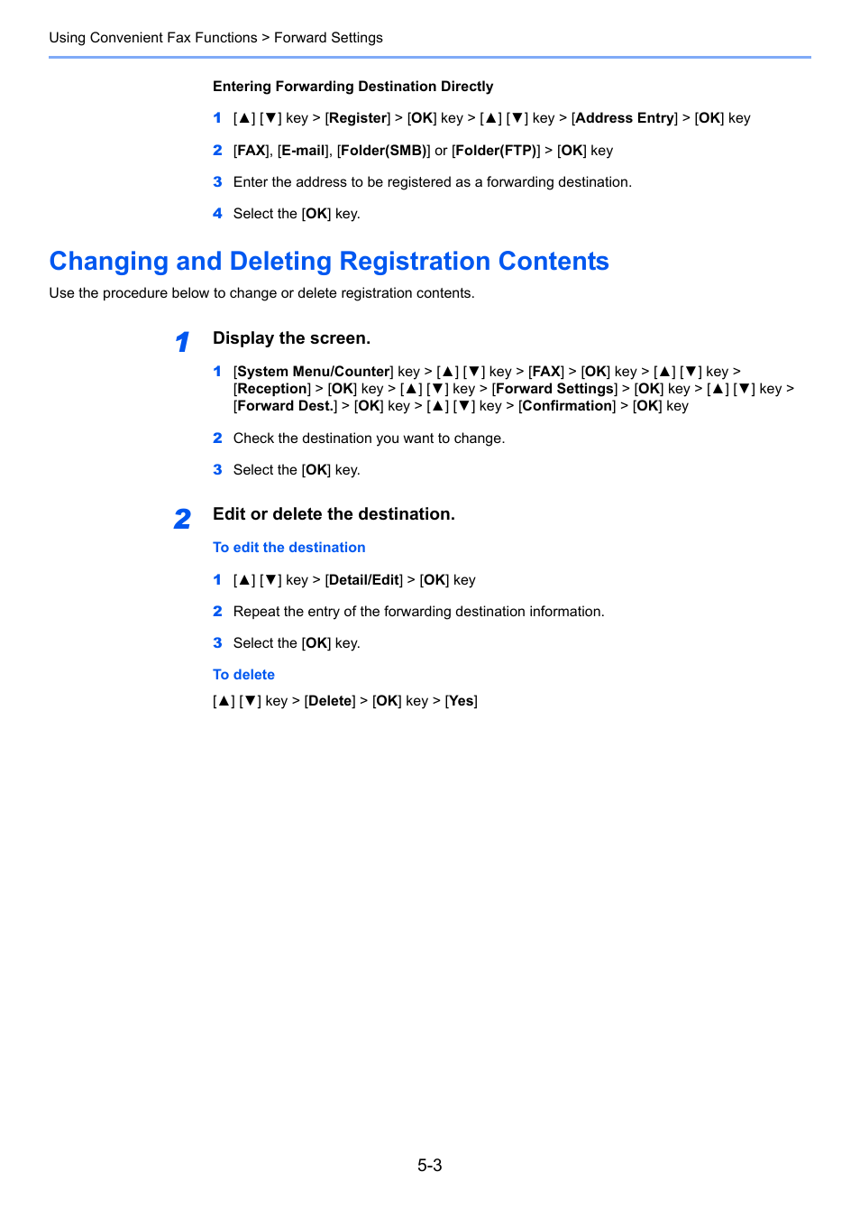 Changing and deleting registration contents, Changing and deleting registration contents -3 | TA Triumph-Adler P-C3065 MFP User Manual | Page 68 / 184