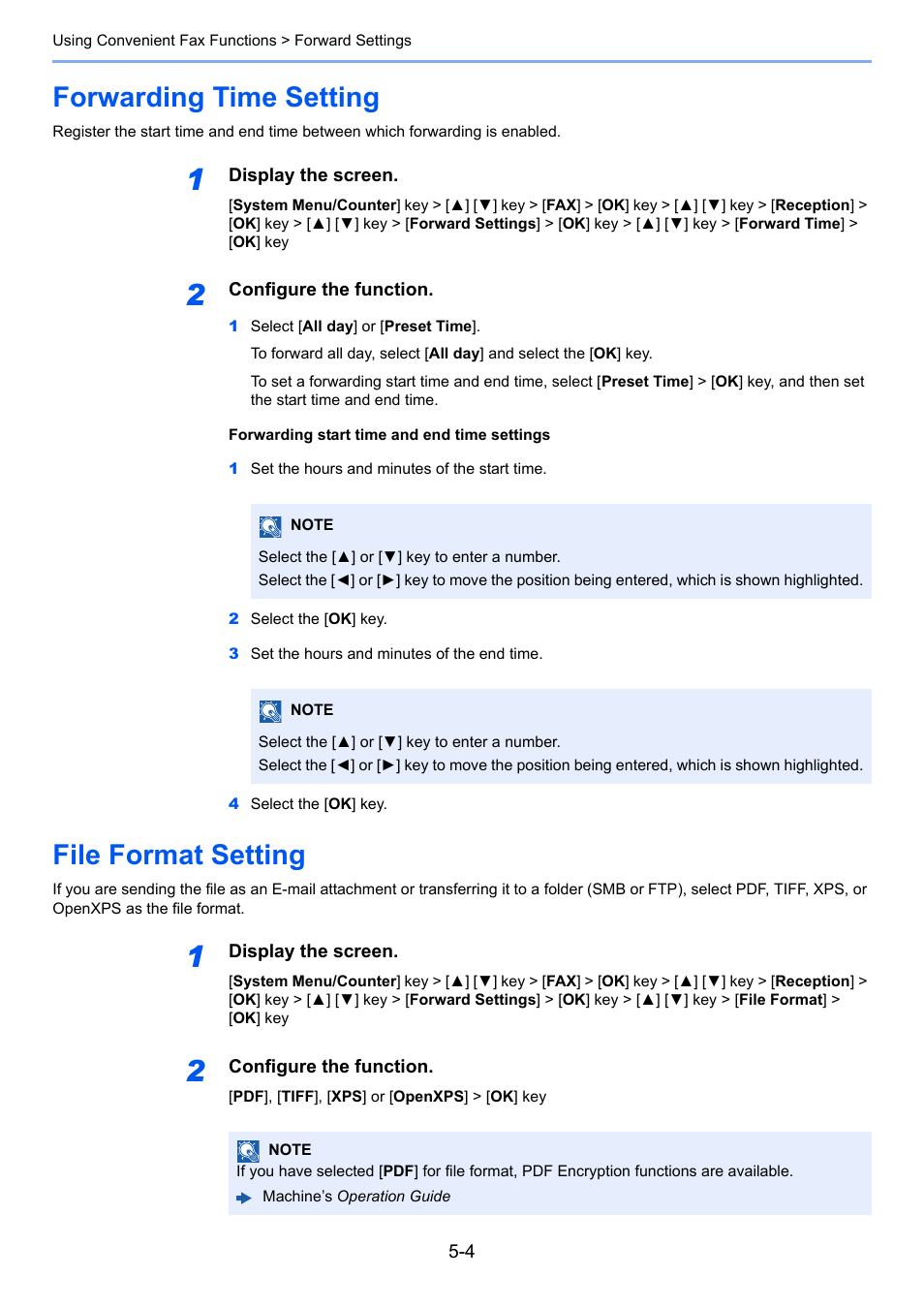 Forwarding time setting, File format setting, Forwarding time setting -4 file format setting -4 | TA Triumph-Adler P-C3065 MFP User Manual | Page 69 / 184