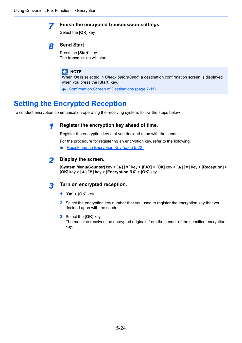 Setting the encrypted reception, Setting the encrypted reception -24 | TA Triumph-Adler P-C3065 MFP User Manual | Page 89 / 184