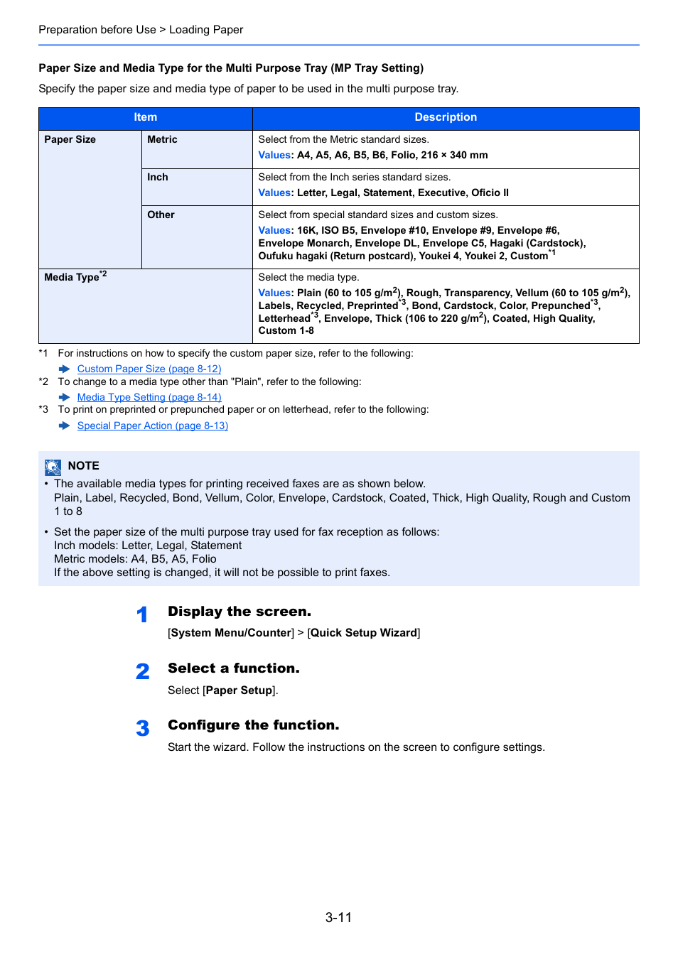 Display the screen, Select a function, Configure the function | TA Triumph-Adler P-C3560i MFP User Manual | Page 122 / 432