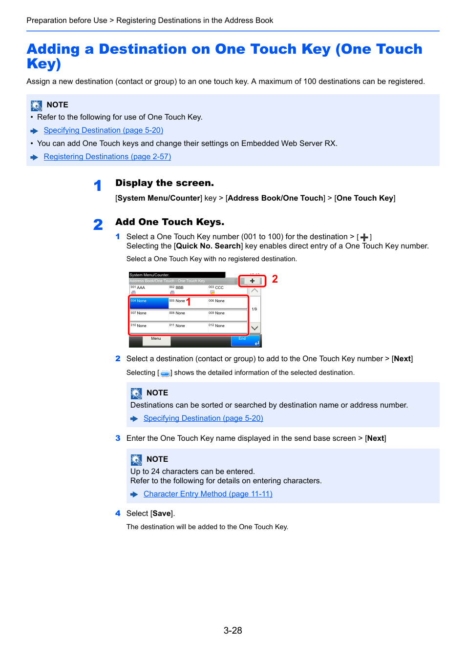 Display the screen, Add one touch keys | TA Triumph-Adler P-C3560i MFP User Manual | Page 139 / 432