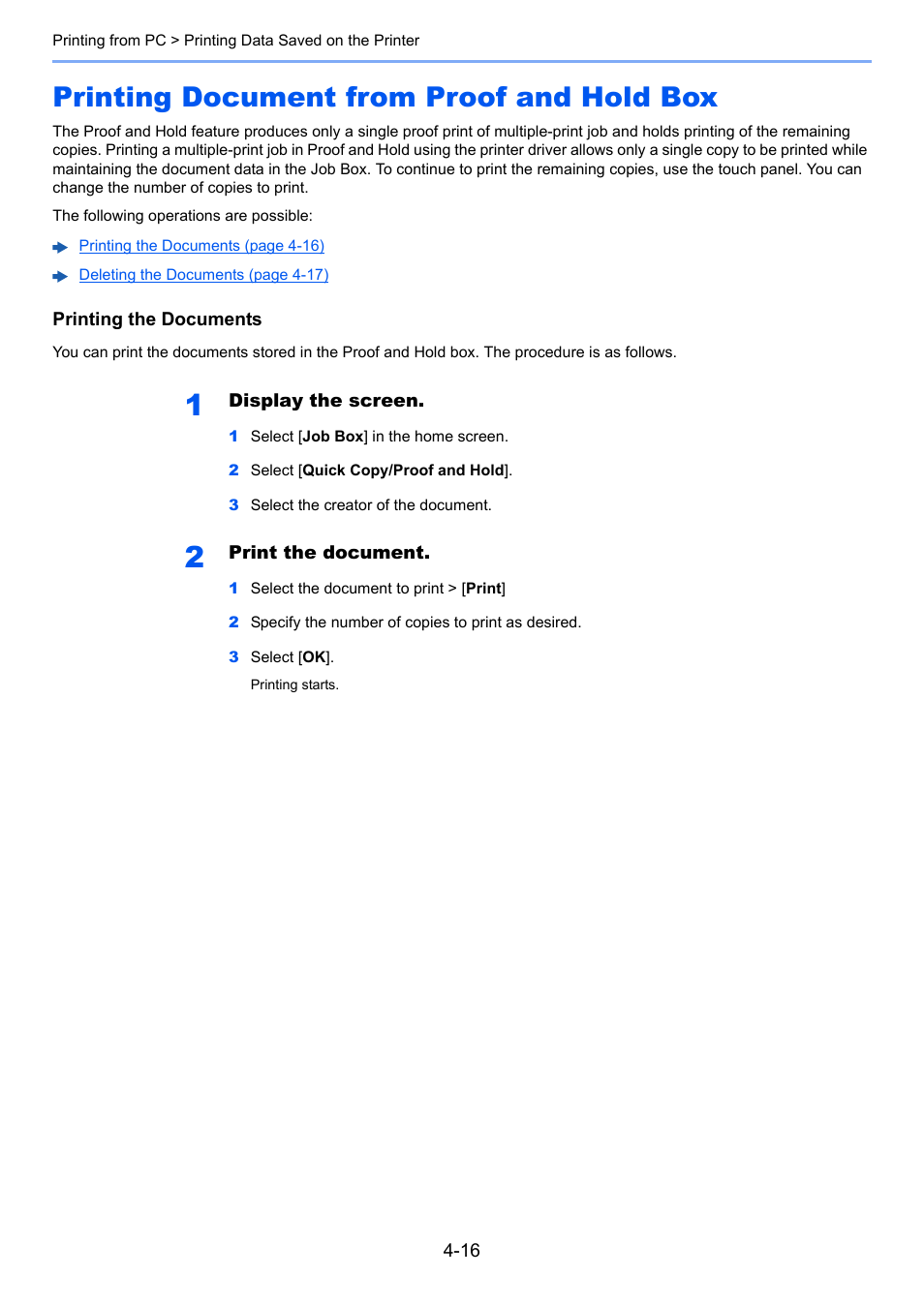 Printing document from proof and hold box, Printing document from proof and hold box -16 | TA Triumph-Adler P-C3560i MFP User Manual | Page 156 / 432