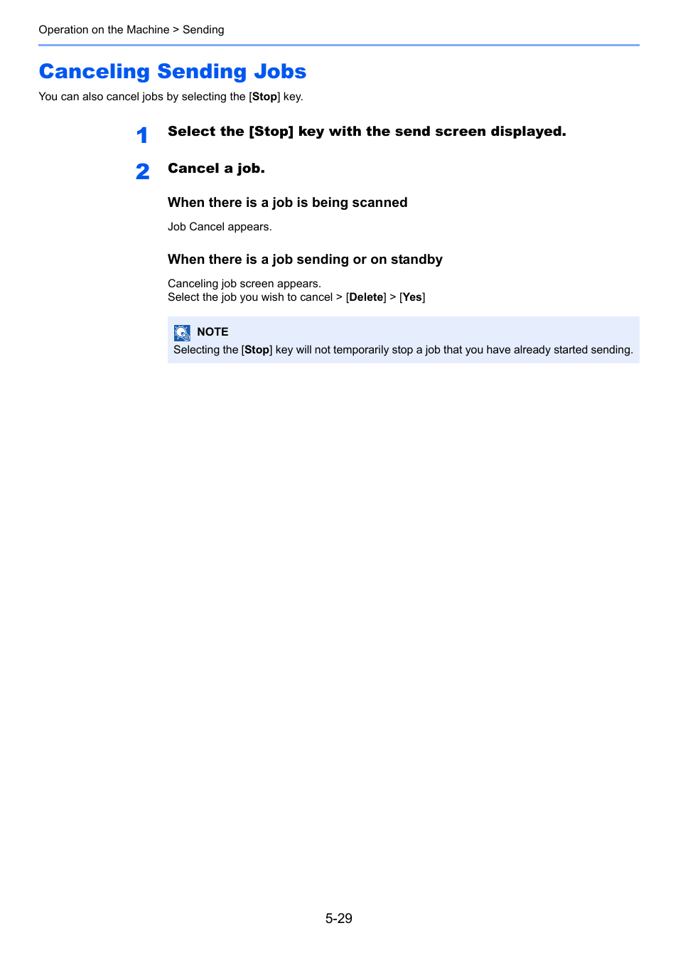 Canceling sending jobs, Canceling sending jobs -29 | TA Triumph-Adler P-C3560i MFP User Manual | Page 190 / 432