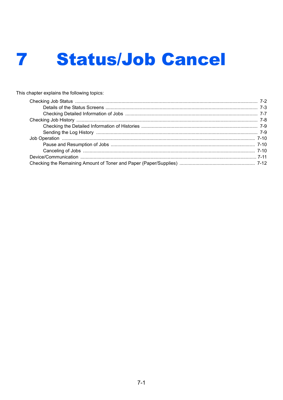 7 status/job cancel, Status/job cancel -1, Status/job cancel | 7status/job cancel | TA Triumph-Adler P-C3560i MFP User Manual | Page 246 / 432
