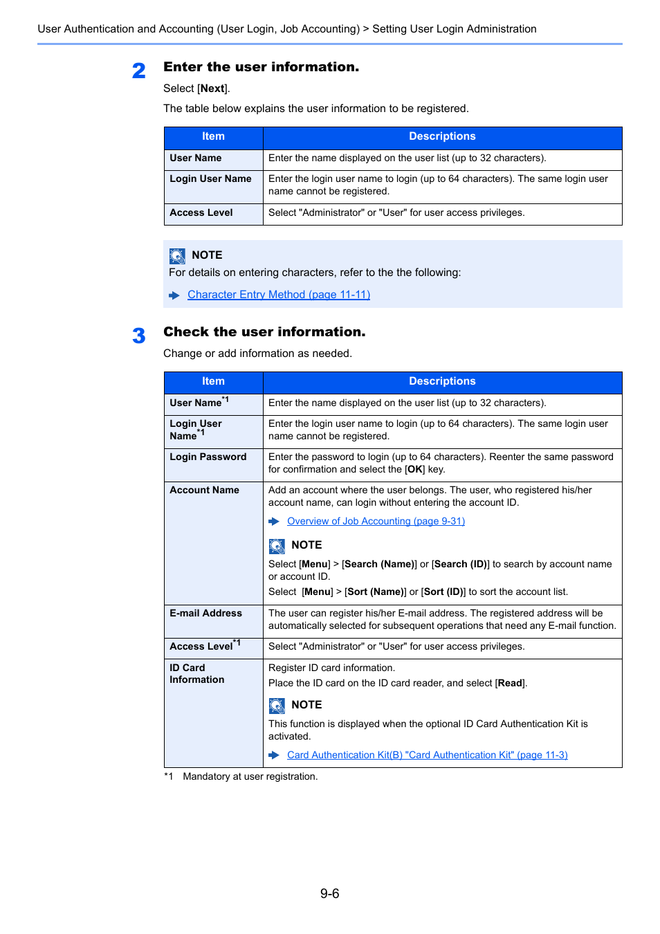 Enter the user information, Check the user information | TA Triumph-Adler P-C3560i MFP User Manual | Page 303 / 432