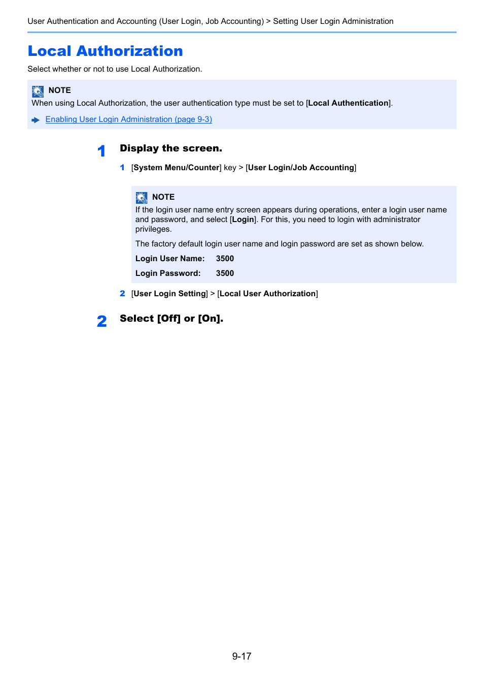 Local authorization, Local authorization -17 | TA Triumph-Adler P-C3560i MFP User Manual | Page 314 / 432