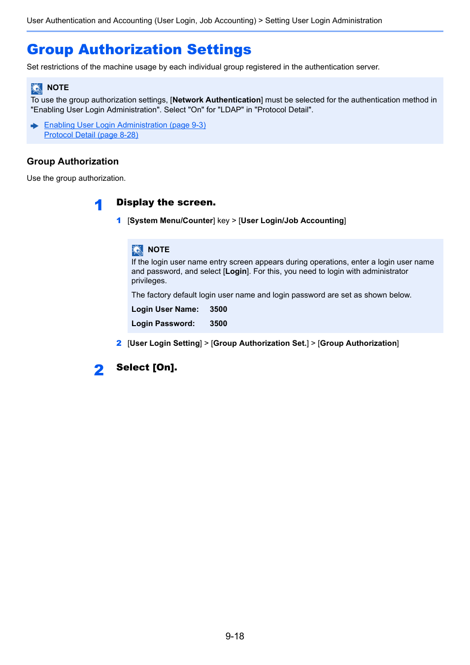 Group authorization settings, Group authorization settings -18 | TA Triumph-Adler P-C3560i MFP User Manual | Page 315 / 432