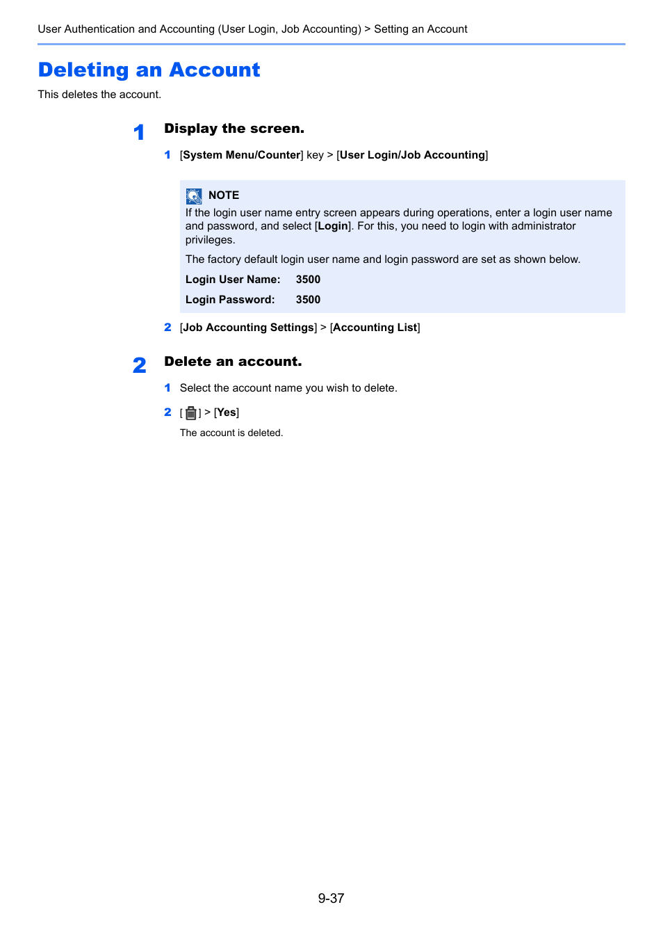 Deleting an account, Deleting an account -37 | TA Triumph-Adler P-C3560i MFP User Manual | Page 334 / 432