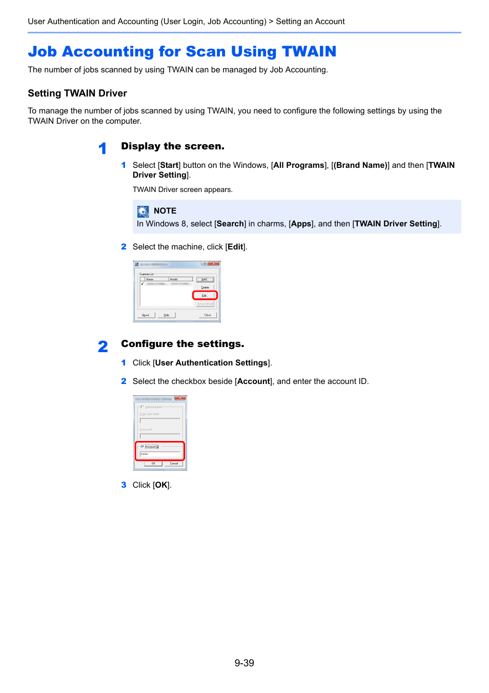 Job accounting for scan using twain, Job accounting for scan using twain -39 | TA Triumph-Adler P-C3560i MFP User Manual | Page 336 / 432