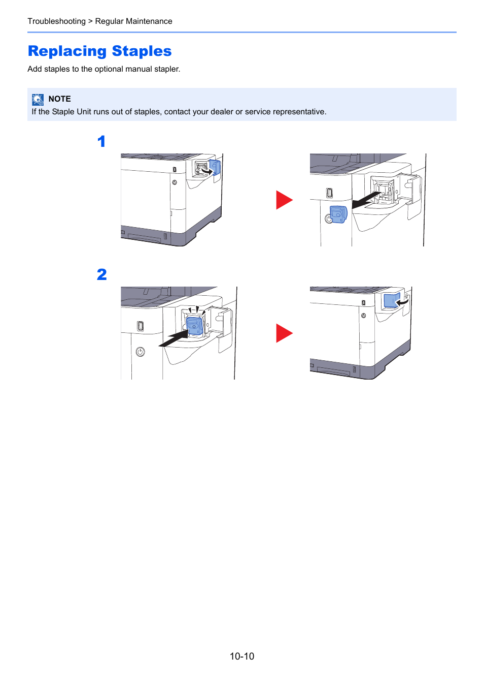 Replacing staples, Replacing staples -10 | TA Triumph-Adler P-C3560i MFP User Manual | Page 353 / 432