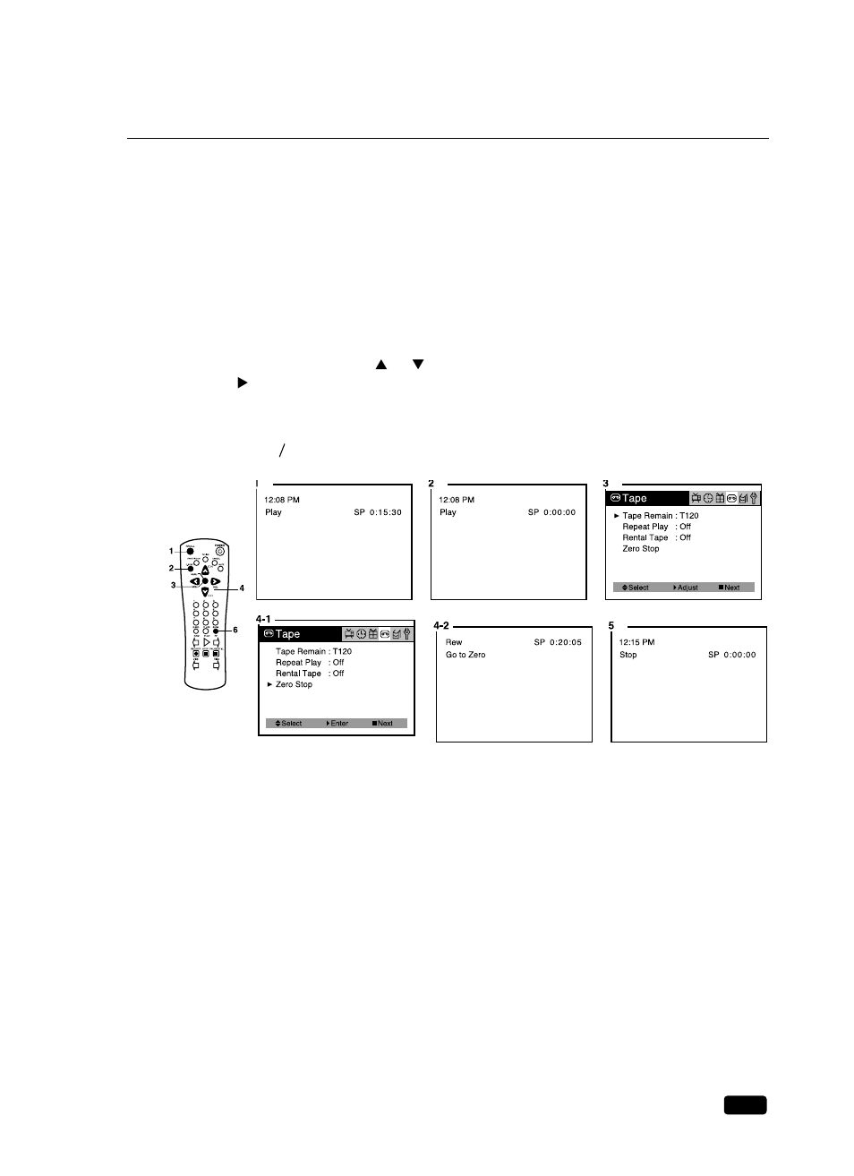 Using the counter (zero stop) | Daewoo DVQ 14H1FC User Manual | Page 28 / 50