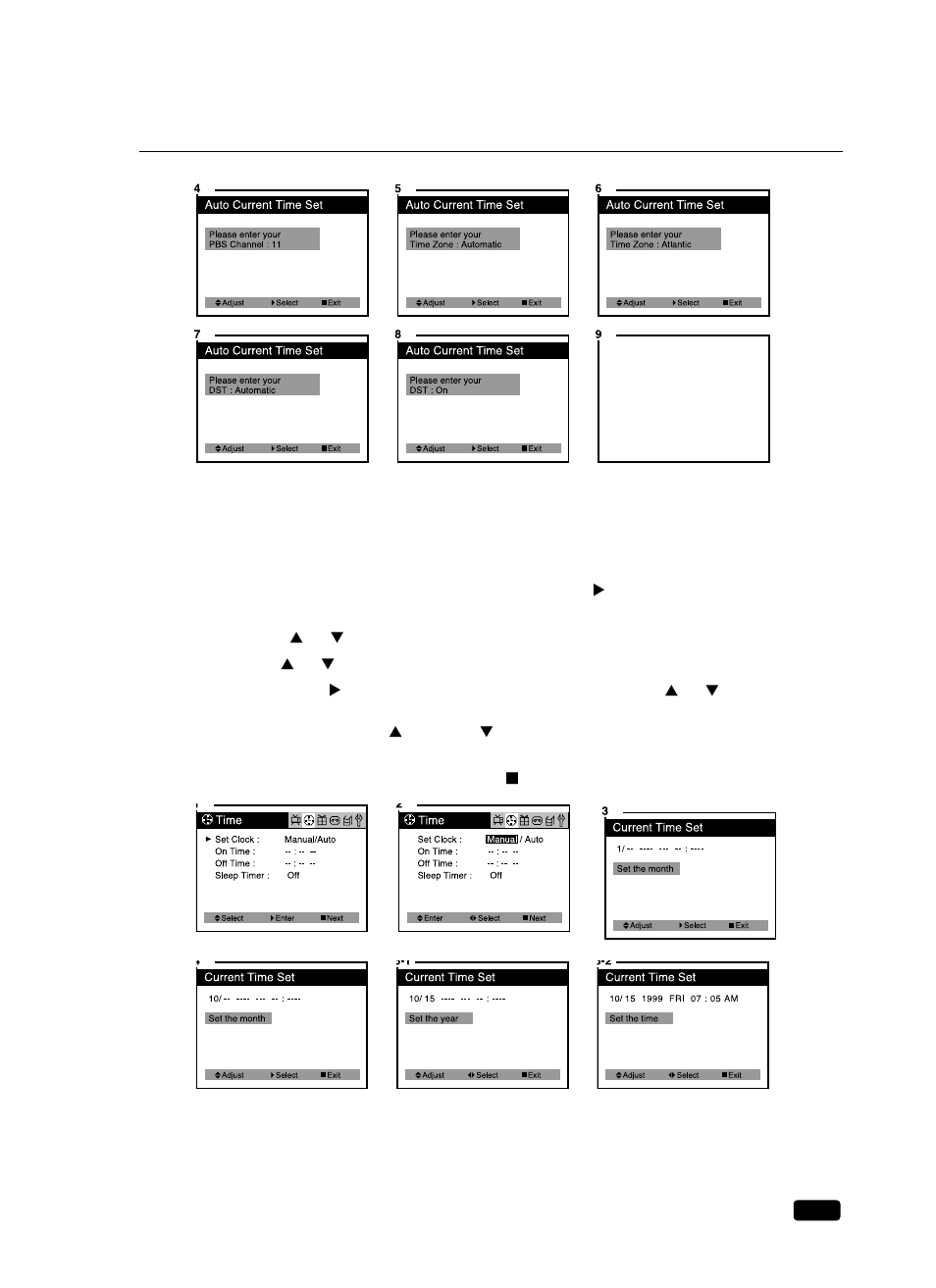 Setting the clock manually | Daewoo DVQ 14H1FC User Manual | Page 30 / 50