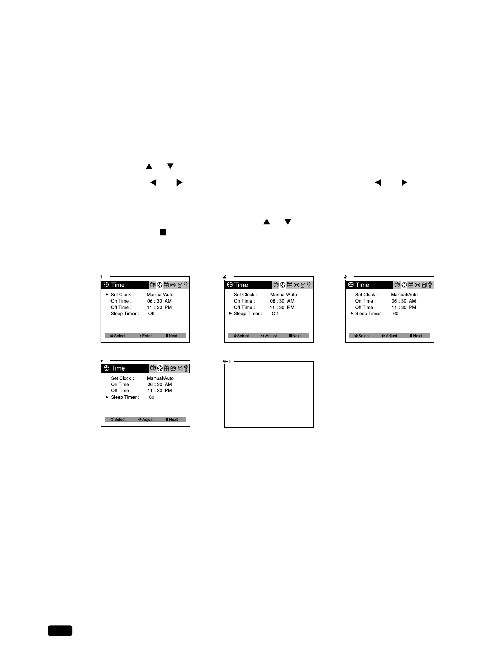 Setting the sleep timer | Daewoo DVQ 14H1FC User Manual | Page 33 / 50