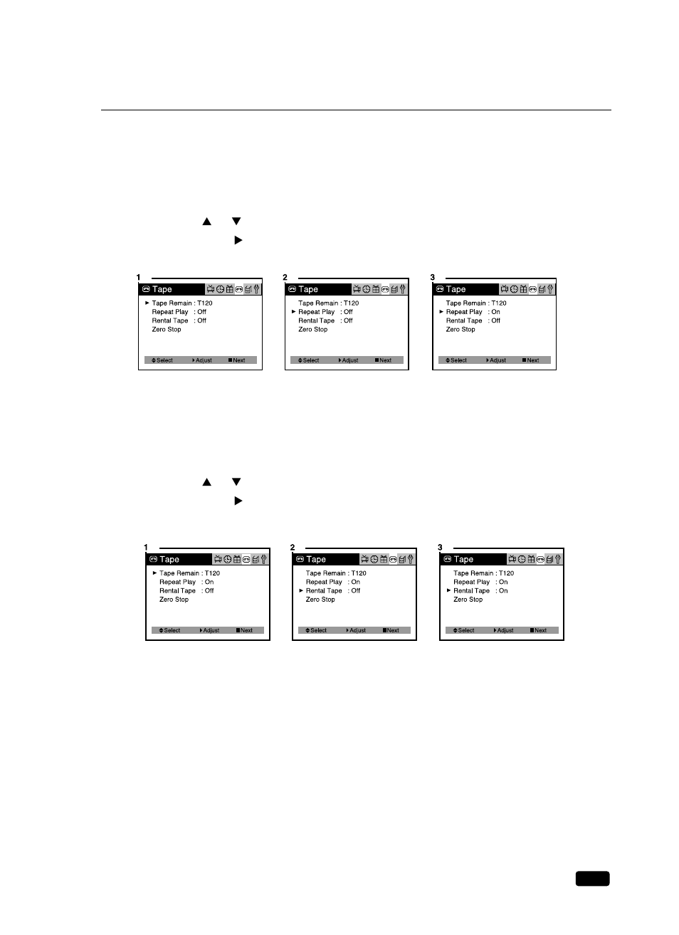 Auto repeat playback, Rental play | Daewoo DVQ 14H1FC User Manual | Page 44 / 50