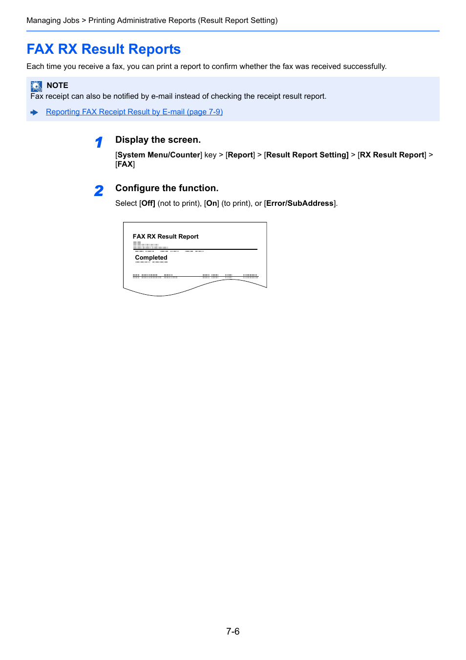 Fax rx result reports, Fax rx result reports -6 | TA Triumph-Adler P-C3565i MFP User Manual | Page 132 / 184