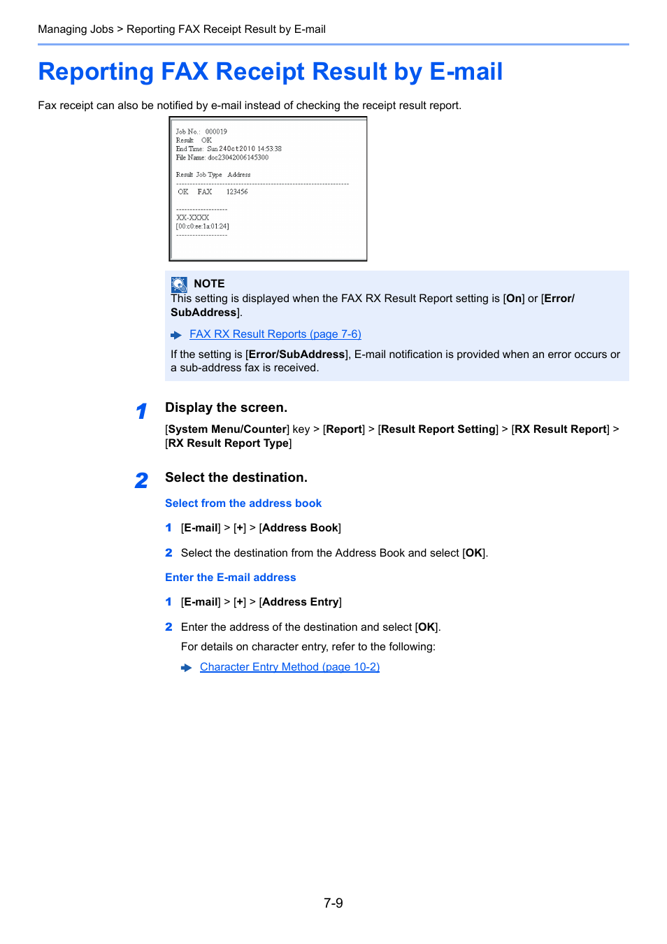 Reporting fax receipt result by e-mail, Reporting fax receipt result by e-mail -9 | TA Triumph-Adler P-C3565i MFP User Manual | Page 135 / 184