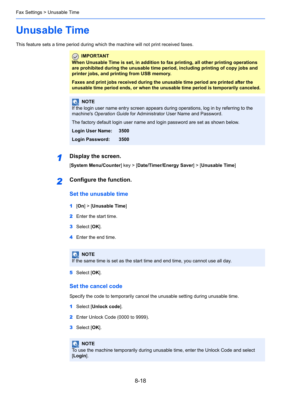 Unusable time, Unusable time -18 | TA Triumph-Adler P-C3565i MFP User Manual | Page 154 / 184