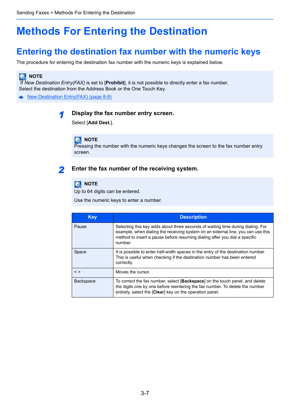 Methods for entering the destination, Methods for entering the destination -7 | TA Triumph-Adler P-C3565i MFP User Manual | Page 38 / 184