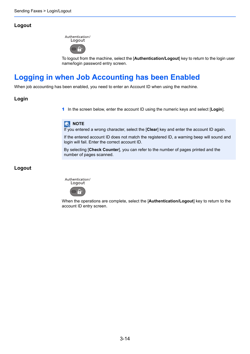 Logging in when job accounting has been enabled | TA Triumph-Adler P-C3565i MFP User Manual | Page 45 / 184