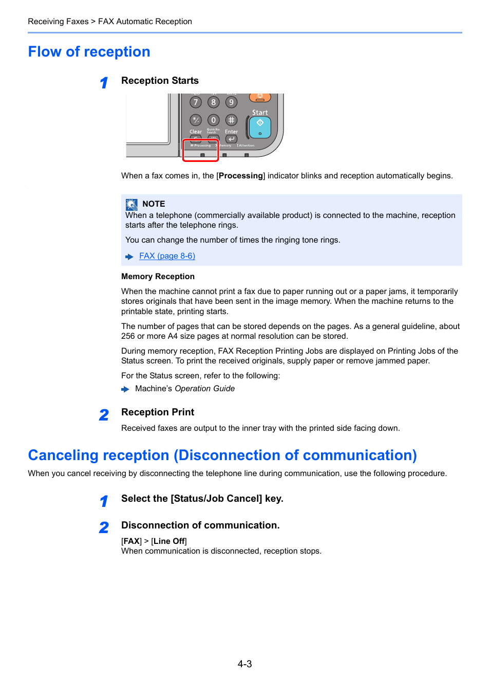 Flow of reception | TA Triumph-Adler P-C3565i MFP User Manual | Page 60 / 184