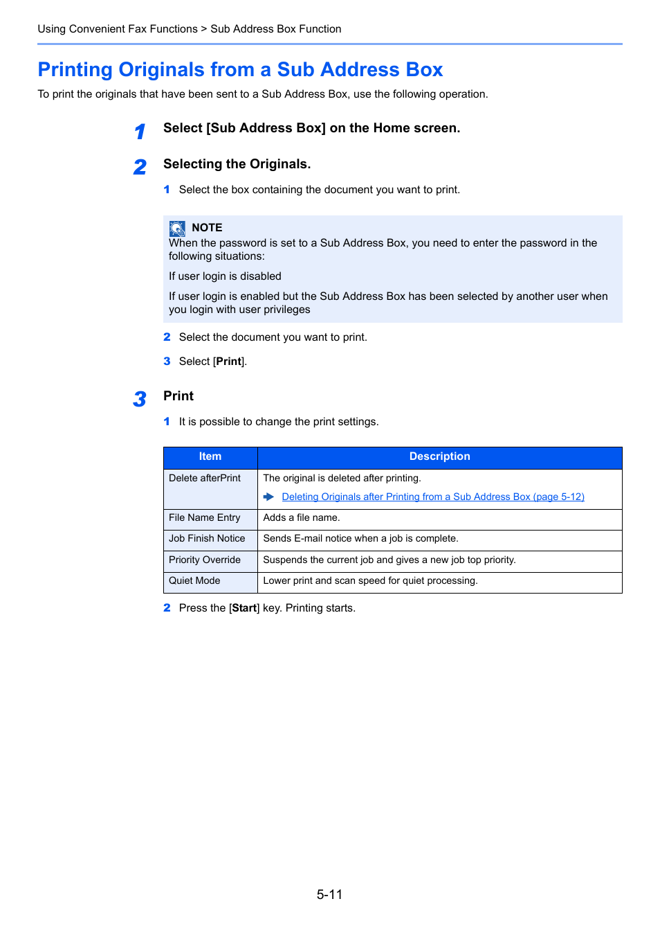 Printing originals from a sub address box, Printing originals from a sub address box -11 | TA Triumph-Adler P-C3565i MFP User Manual | Page 75 / 184