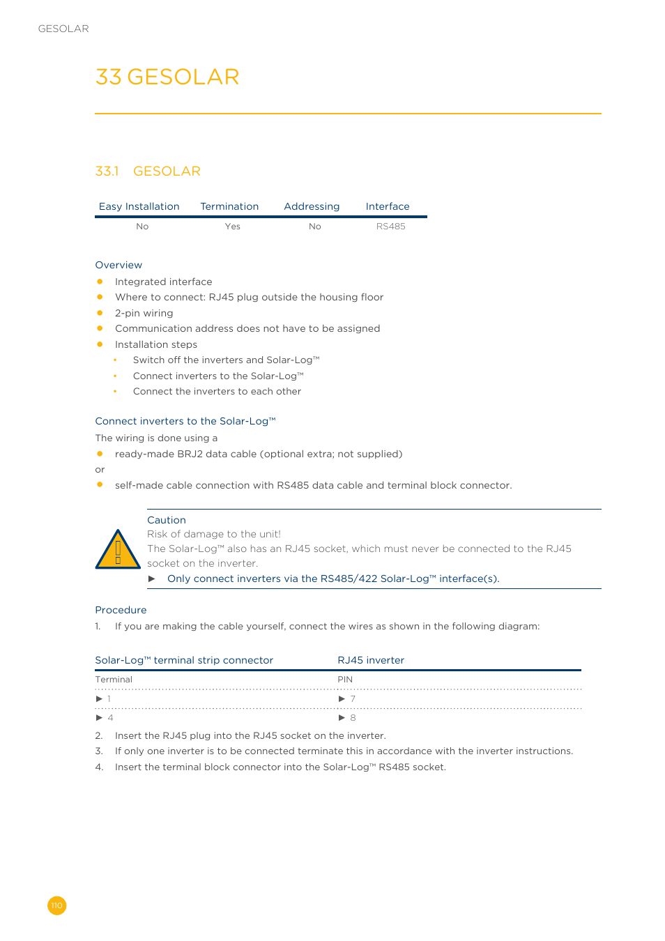 33 gesolar, 33�1 gesolar | Solare Datensysteme Solar-Log User Manual | Page 110 / 311