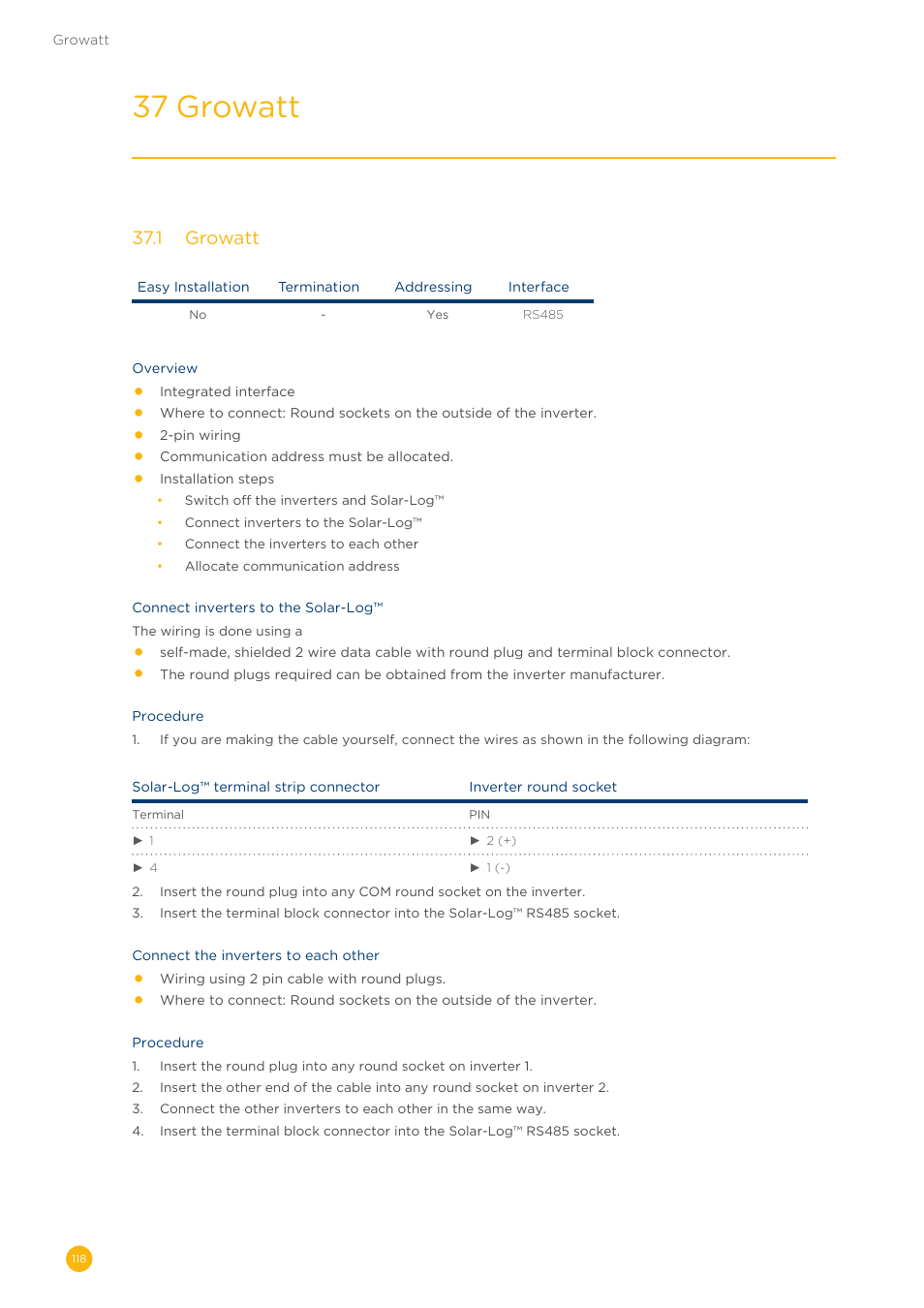 37 growatt, 37�1 growatt | Solare Datensysteme Solar-Log User Manual | Page 118 / 311