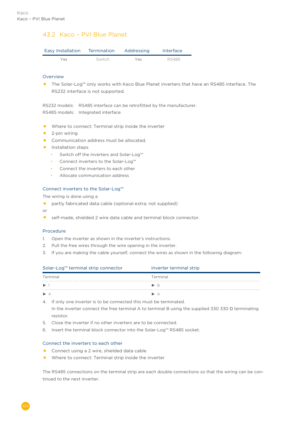 43�2 kaco – pvi blue planet | Solare Datensysteme Solar-Log User Manual | Page 134 / 311