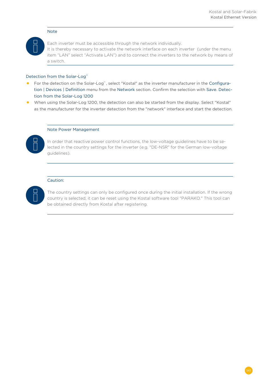 Solare Datensysteme Solar-Log User Manual | Page 141 / 311