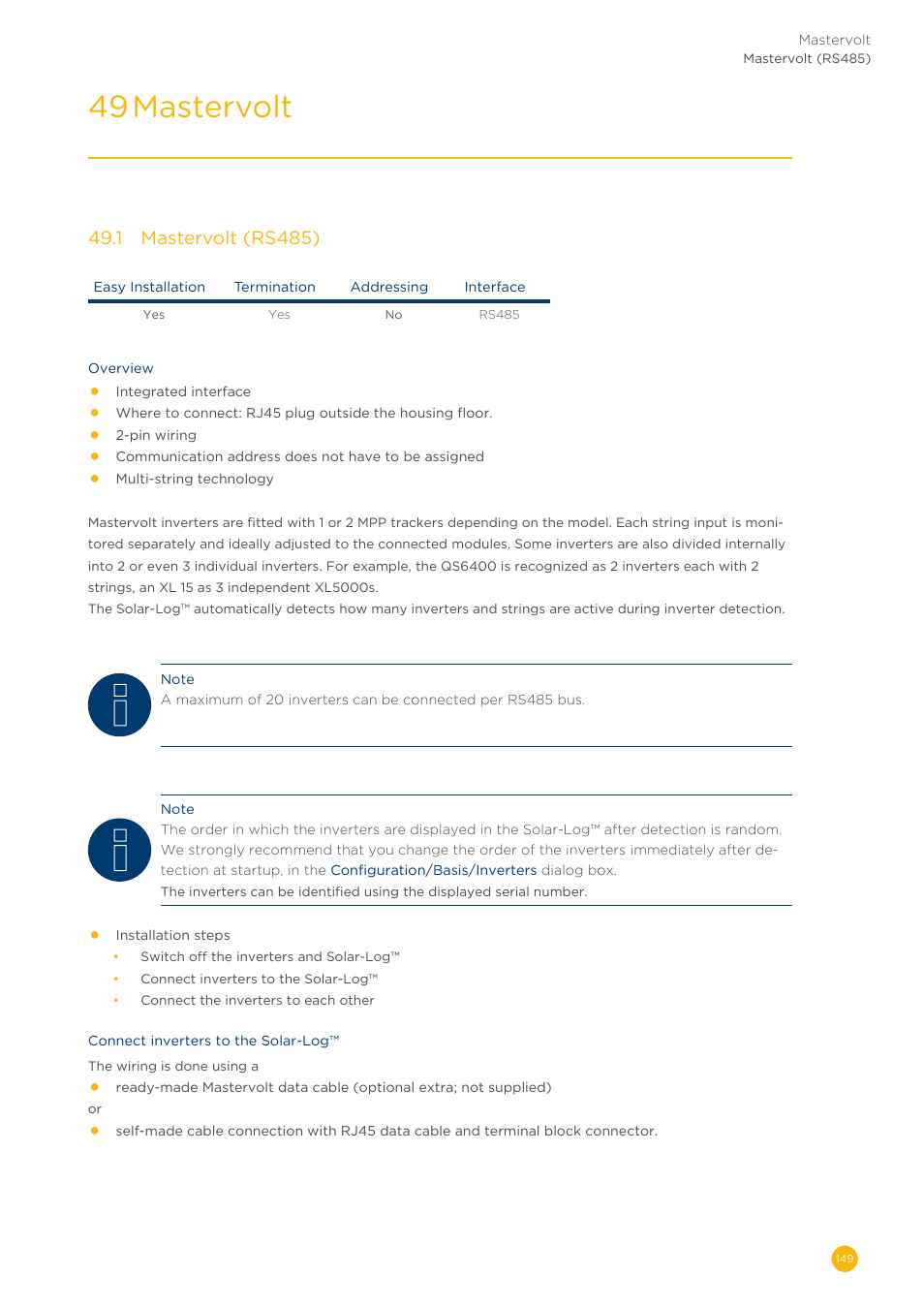 49 mastervolt | Solare Datensysteme Solar-Log User Manual | Page 149 / 311