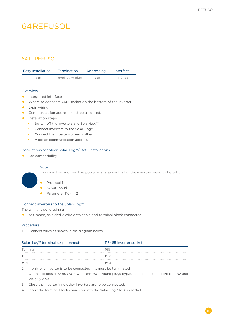 64 refusol | Solare Datensysteme Solar-Log User Manual | Page 183 / 311