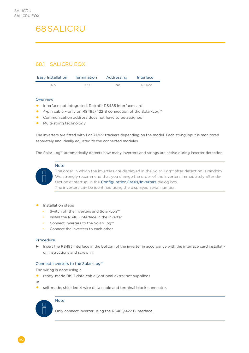 68 salicru | Solare Datensysteme Solar-Log User Manual | Page 192 / 311