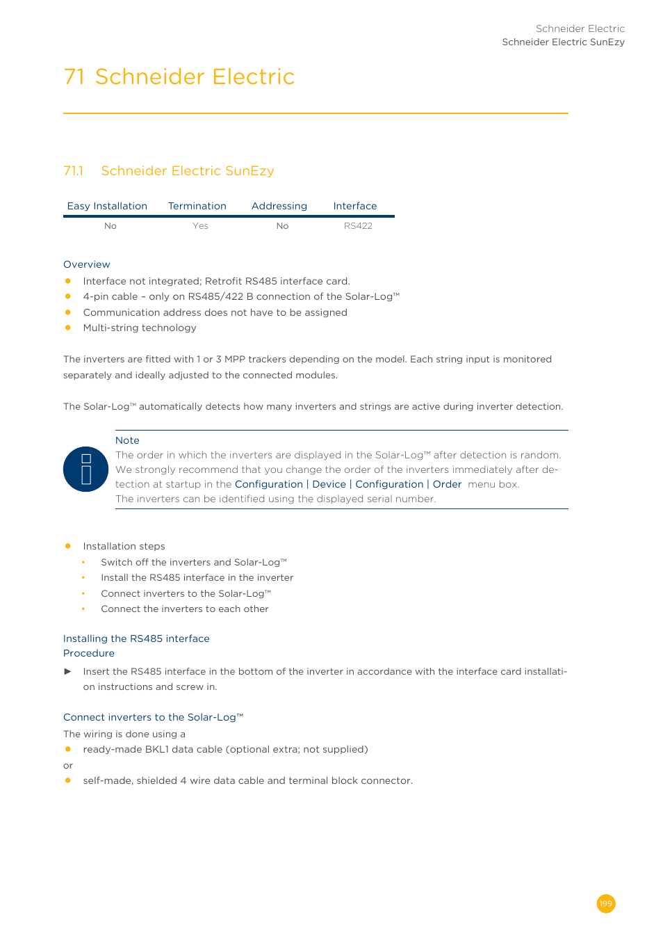 71 schneider electric | Solare Datensysteme Solar-Log User Manual | Page 199 / 311