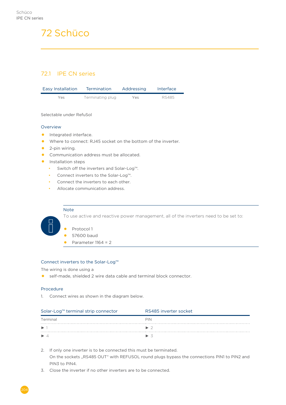 72 schüco, 72�1 ipe cn series | Solare Datensysteme Solar-Log User Manual | Page 204 / 311