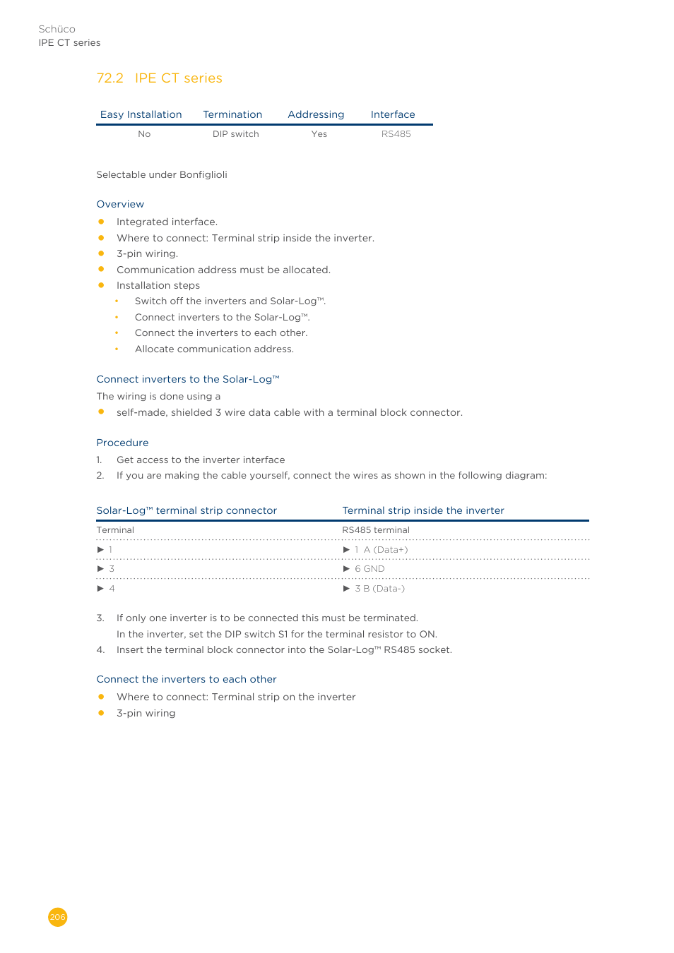 72�2 ipe ct series | Solare Datensysteme Solar-Log User Manual | Page 206 / 311