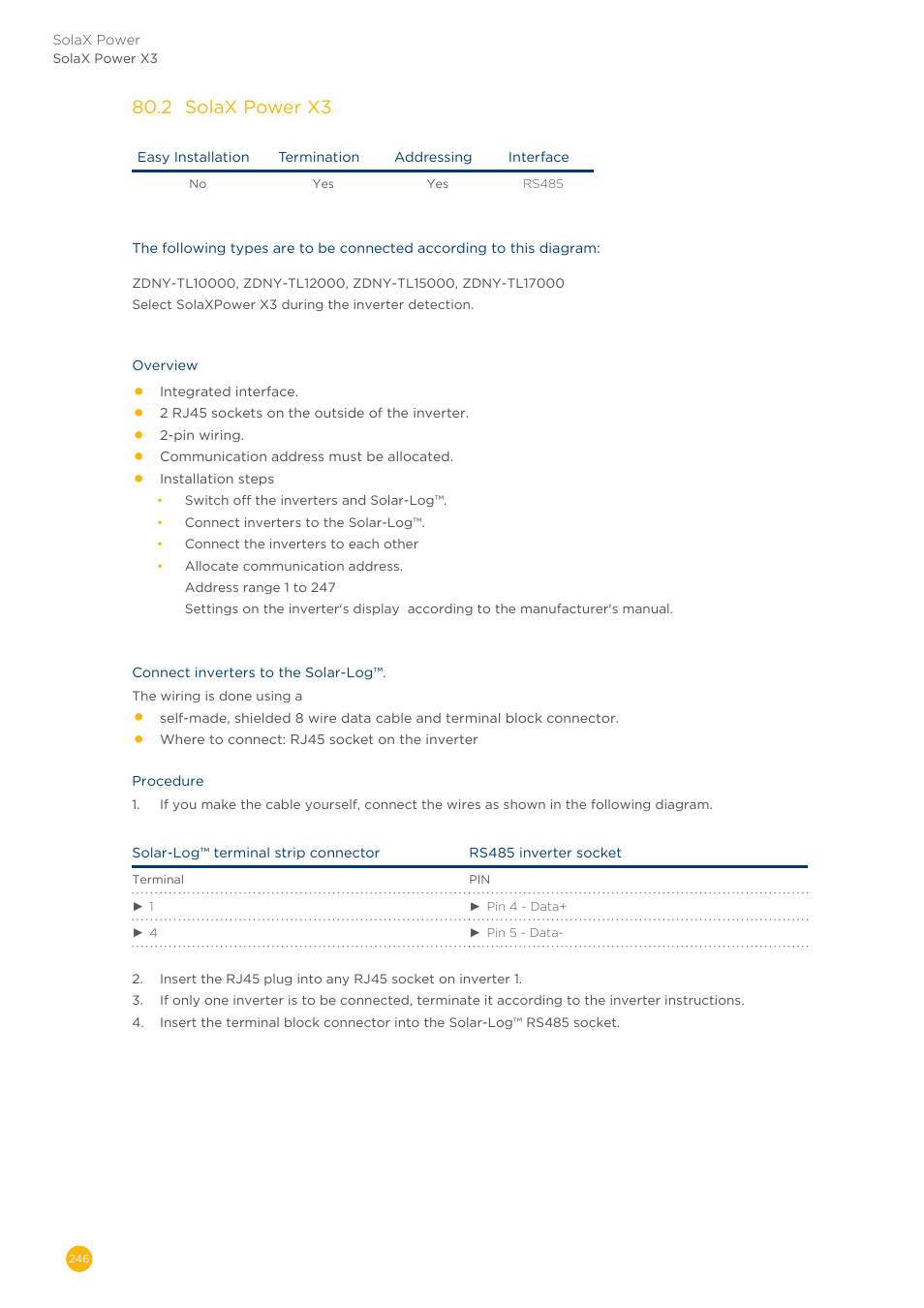 80�2 solax power x3 | Solare Datensysteme Solar-Log User Manual | Page 246 / 311