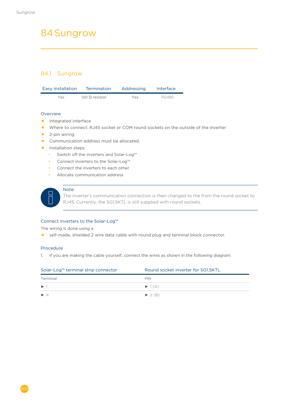 84 sungrow, 84�1 sungrow | Solare Datensysteme Solar-Log User Manual | Page 260 / 311