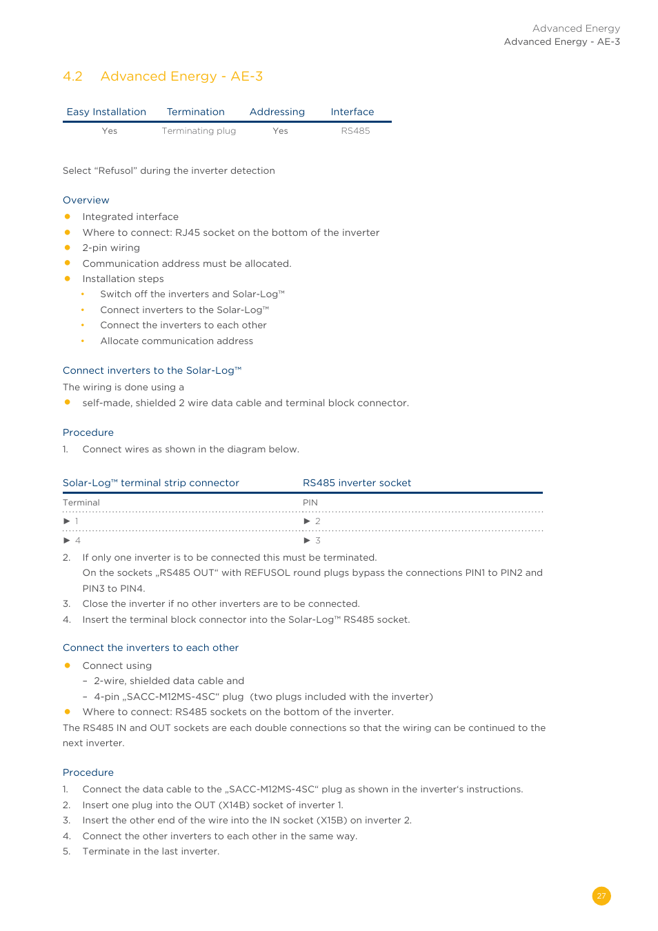 4�2 advanced energy - ae-3 | Solare Datensysteme Solar-Log User Manual | Page 27 / 311