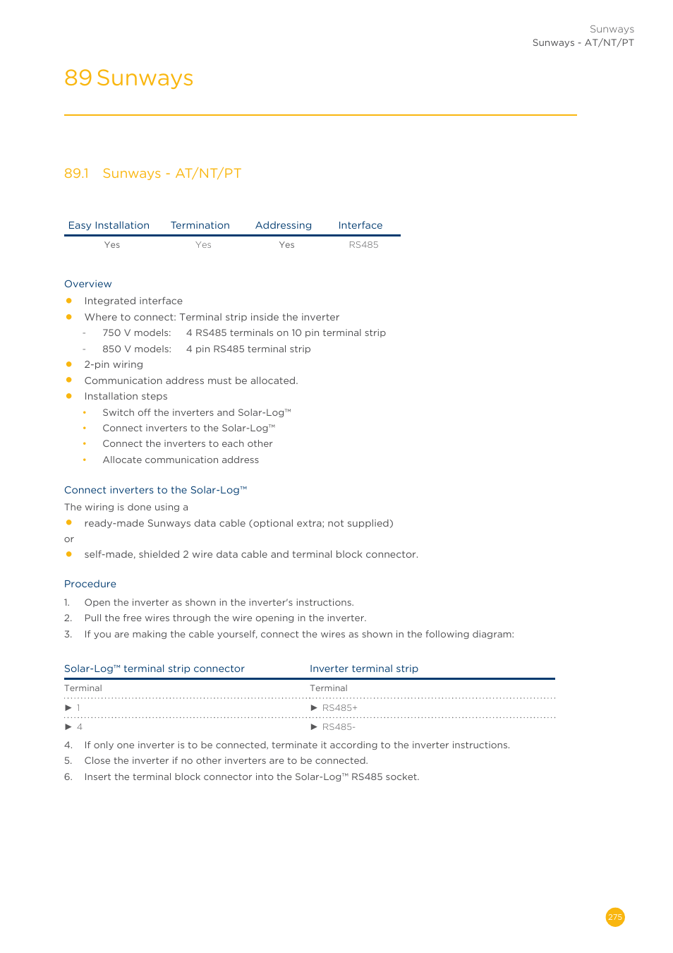 89 sunways, 89�1 sunways - at/nt/pt | Solare Datensysteme Solar-Log User Manual | Page 275 / 311