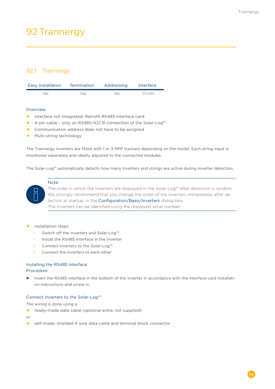 92 trannergy | Solare Datensysteme Solar-Log User Manual | Page 281 / 311